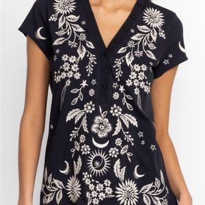 Johnny Was Oleander Button Knit Tee NWOT